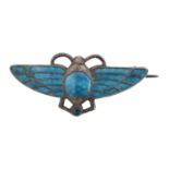 An early 20th century silver enamel scarab brooch,