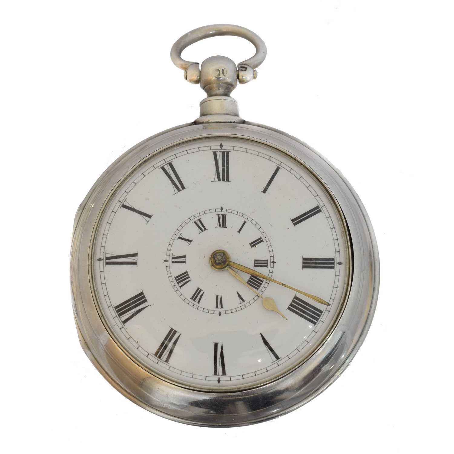 A late Victorian silver pair cased pocket watch,