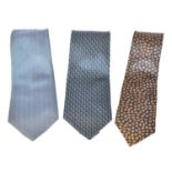 A selection of designer silk ties,