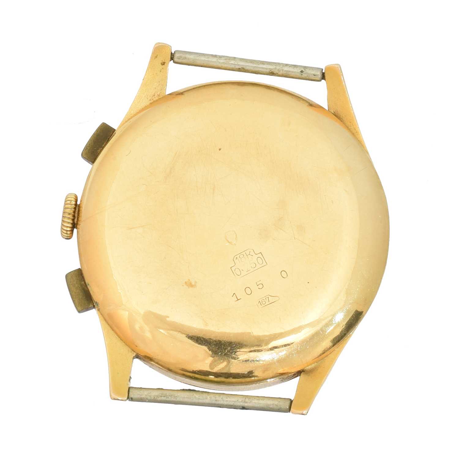 A 1950s 18ct gold Egona chronograph wristwatch, - Image 2 of 2