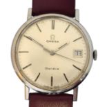 A 1960s Omega Geneve stainless steel manual wind wristwatch,