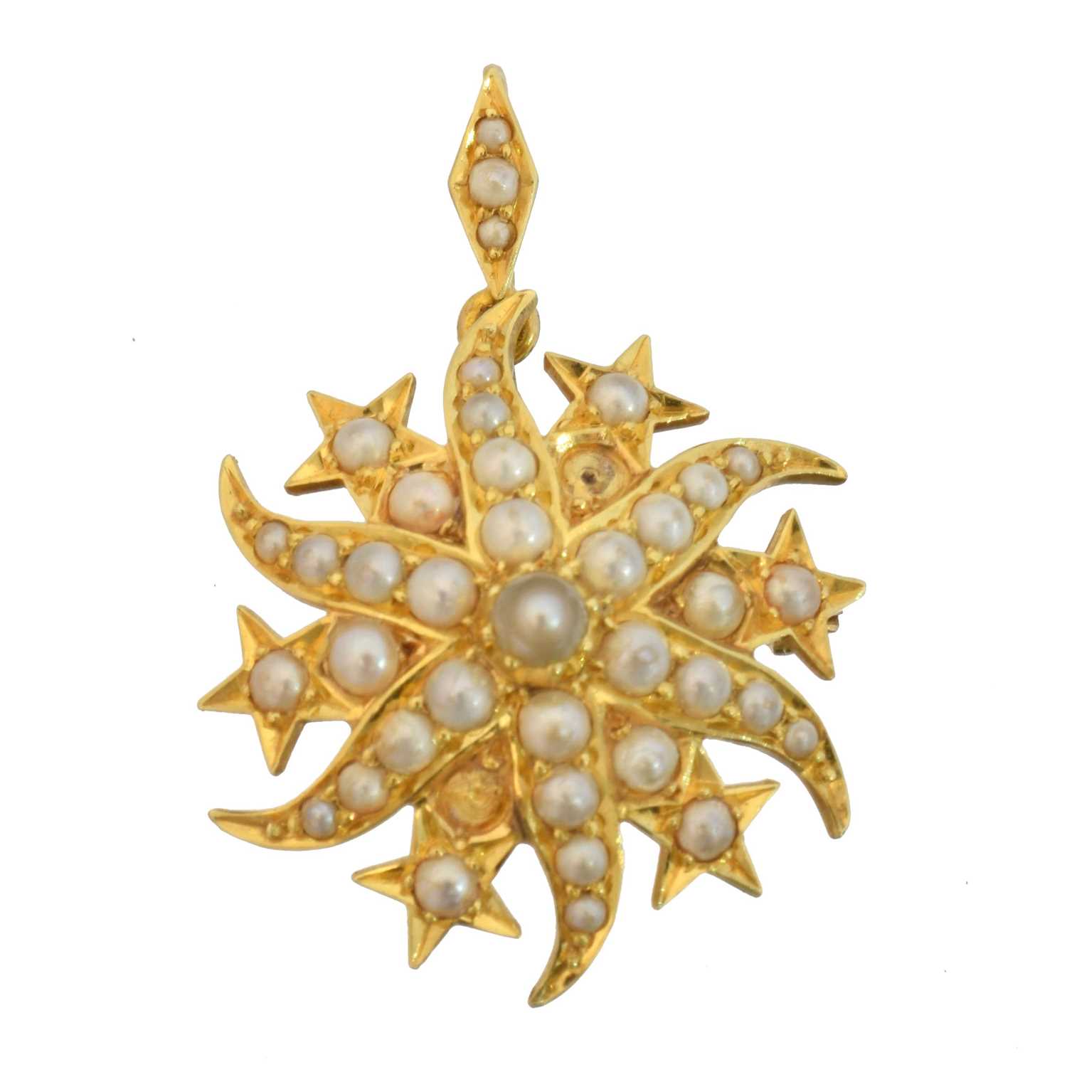 An early 20th century split pearl brooch,