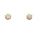 A pair of diamond stud earrings,