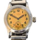 A 1940s stainless steel Military Oyster Tudor wristwatch,
