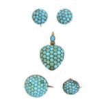 A selection of Victorian turquoise jewellery,