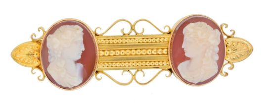 A Victorian Etruscan cameo brooch,