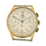 A 1950s 18ct gold Egona chronograph wristwatch,