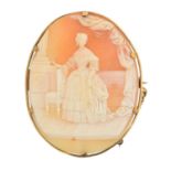 A shell cameo brooch,