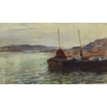 Colin Hunter A.R.A., R.S.W., R.I. (Scottish 1841-1904) Coastal scene with fishing boats