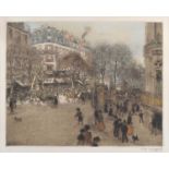 Jean-Francois Raffaelli (French 1850-1924) "Le Boulevard des Italiens, Paris"