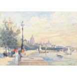 D.A. Hudd (British 19th/20th century) "On the Thames Embankment"