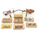 Approximately 150 Photographic Stereoscope Viewing Cards and Two Viewers