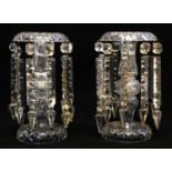 Pair of cut glass lustres