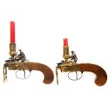 Pair of reproduction flintlock tinder lighters