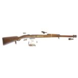 Mauser G98 rifle wood stock and a selection of parts,