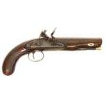 Flintlock 28 bore pistol by Mortimer