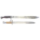 German butcher bayonet and a British 1888 pattern bayonet.