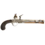 Impressive Flintlock boxlock pistol with sprung bayonet.