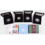 Seven assorted Royal Mint silver proof coins (7).