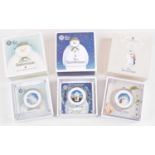 Three Snowman Silver Proof with Colour 50p Coins (3).