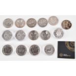 Assortment of silver and silver proof coins to include Krugerrands, Britannias etc.