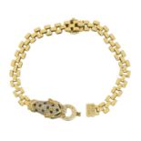 An 18ct gold diamond and sapphire bracelet,