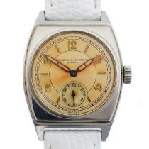 A 1930s Vacheron & Constantin steel manual wind wristwatch,