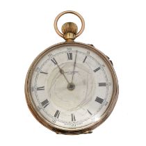 A 9ct gold open face pocket watch by John Russel,