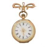 A 14ct gold open face fob watch,