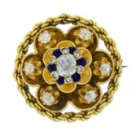 A Victorian diamond and enamel brooch,