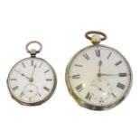 Two open face pocket watches,