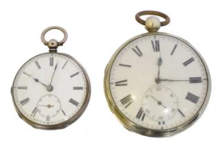 Two open face pocket watches,