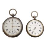 Two silver open face pocket watches by H Samuel,