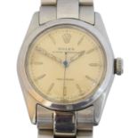 A Rolex Oyster Speedking stainless steel manual wind wristwatch,