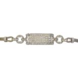 A diamond plaque bracelet,