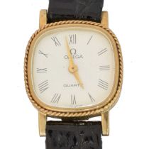 A 9ct gold Omega quartz wristwatch,