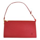 A Louis Vuitton red Epi shoulder bag,
