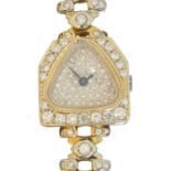 An 18ct gold diamond manual wind cocktail watch,