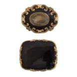 Two Victorian mourning brooches,