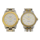 Two Tissot gold plated and stainless steel quartz wristwatches,