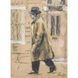 Harold Riley (British 1934-2023) "Lowry walking in Salford"