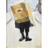 Harold Riley (British 1934-2023) "Salford Boy in a Cardboard Box"