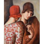 After Tamara de Lempicka (Polish 1898-1980) Two elegant ladies in caps