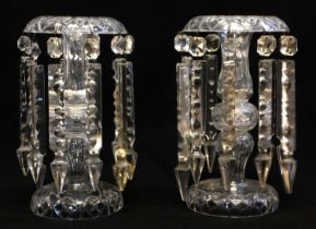 Pair of cut glass lustres