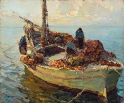 Louis Bonamici (French 1878-1966) Fishermen