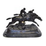 Horse Racing Sculpture After Paul Louis Emile Loiseau-Rousseau