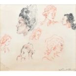 Sir William Russell Flint R.A., P.P.R.W.S. (Scottish 1880-1969) "Head Studies"