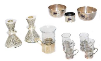 A selection of silver plate items,