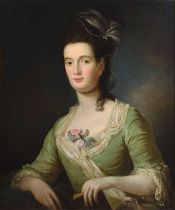 English School (18th/19th century) Portrait of a lady wearing a green dress