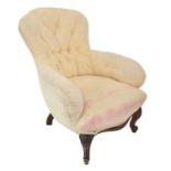 19th century button back armchair, in the manner of Howard & Sons